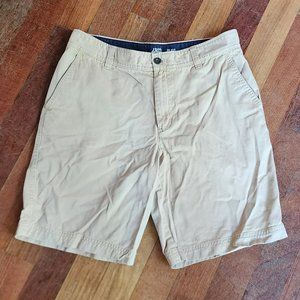 IZOD Cream/Tan Chino Flat Front Shorts Size 34